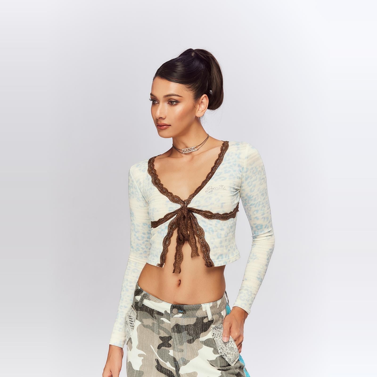 Wild Lace V-Neck Top