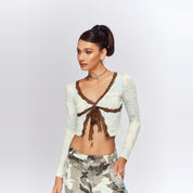 Wild Lace V-Neck Top