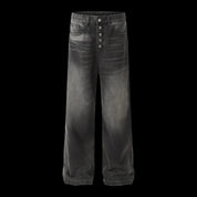 Five Button Straight Washed Jeans