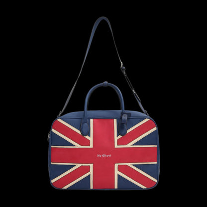 NyDkyel™ 2024 Fall/Winter Union Jack Embroidery PU Boston Leather Bag