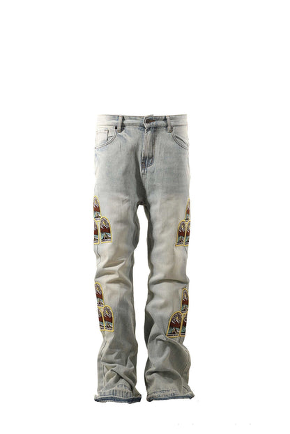 Cathedral Window Patch Jeans