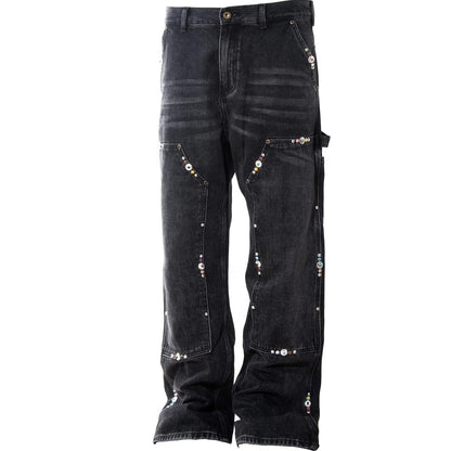 Embellished Midnight Cargo Jeans