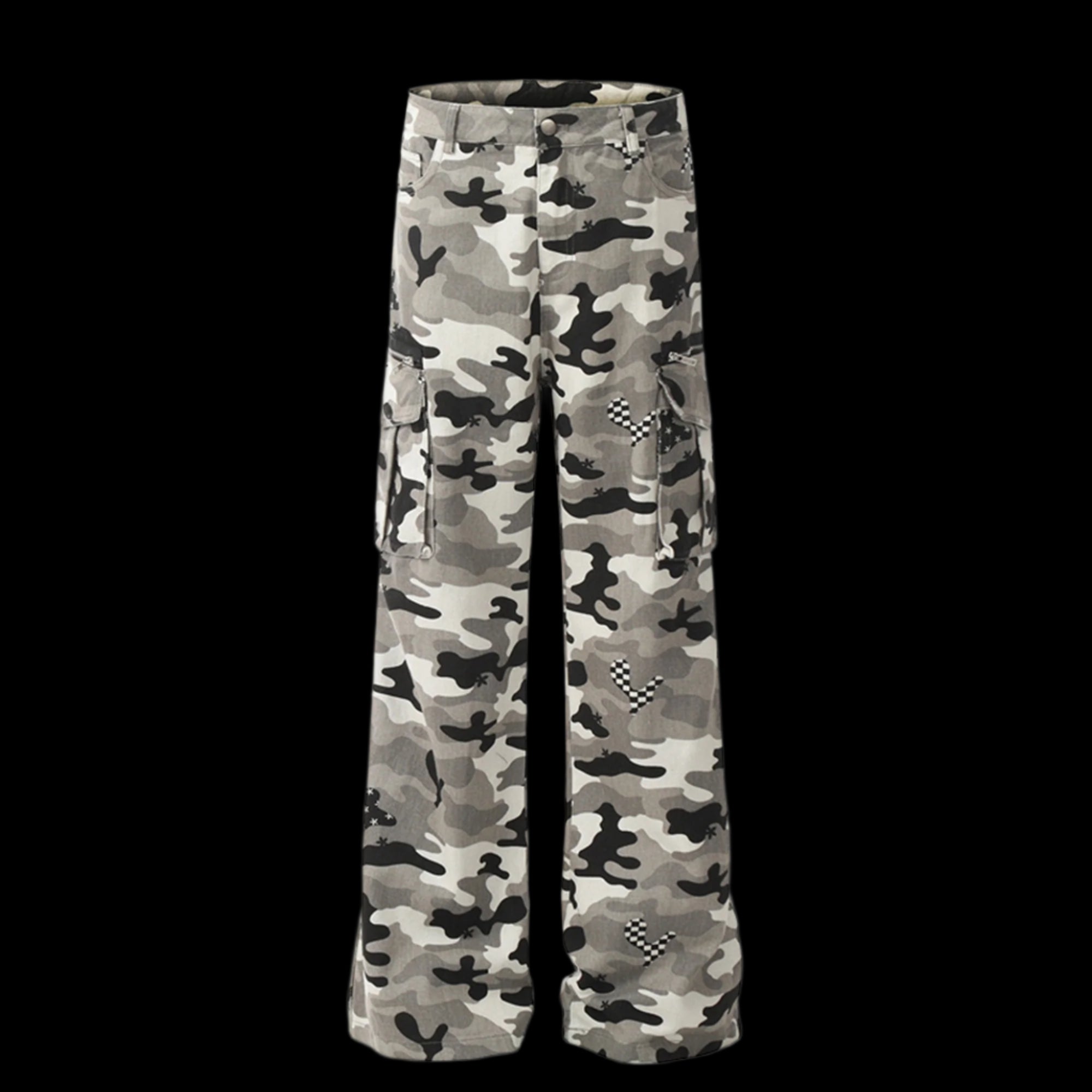 Gray Camouflage Cargo Pants