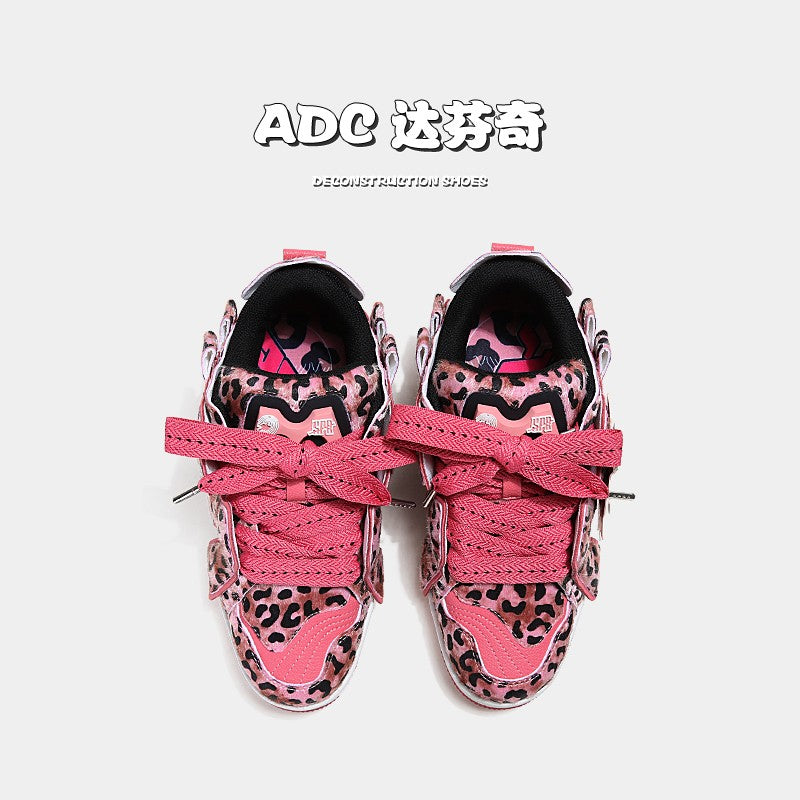 ADC Da Vinci Pink Leopard Print Sneakers