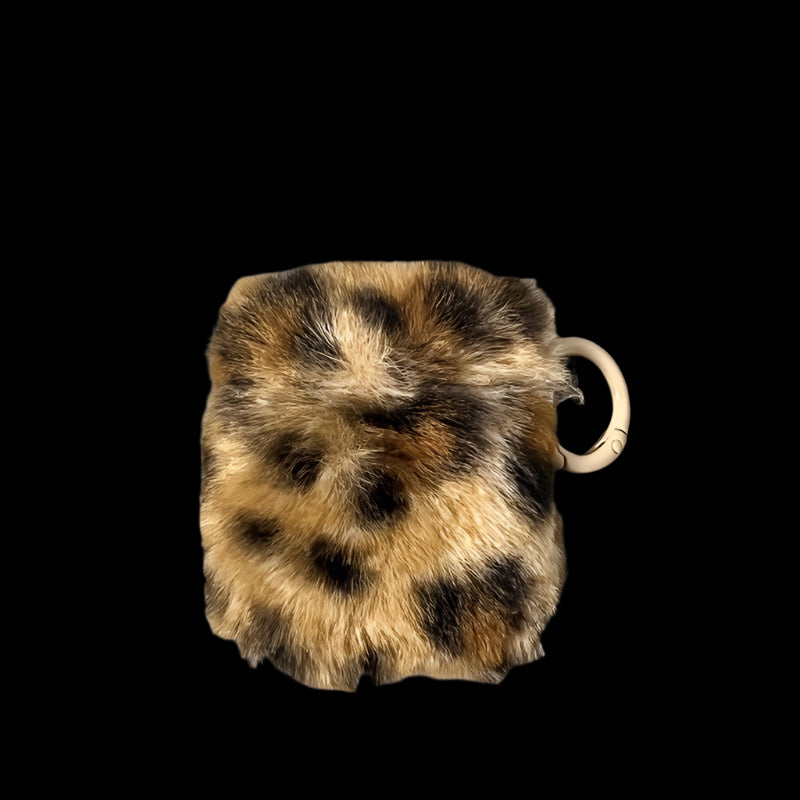 Plush Leopard Print Airpods Case