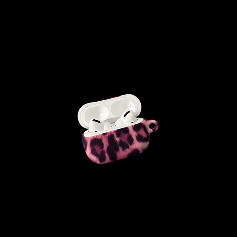 Pink Leopard Print Airpod Case