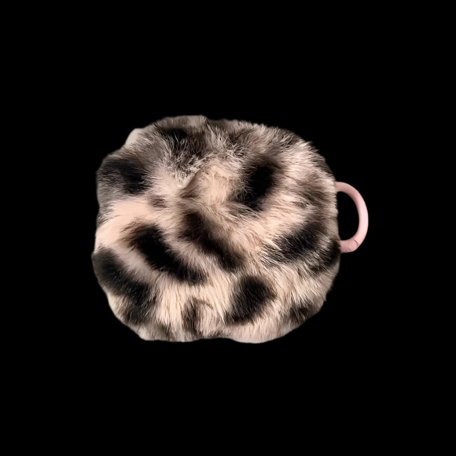 Plush Leopard Print Airpods Case