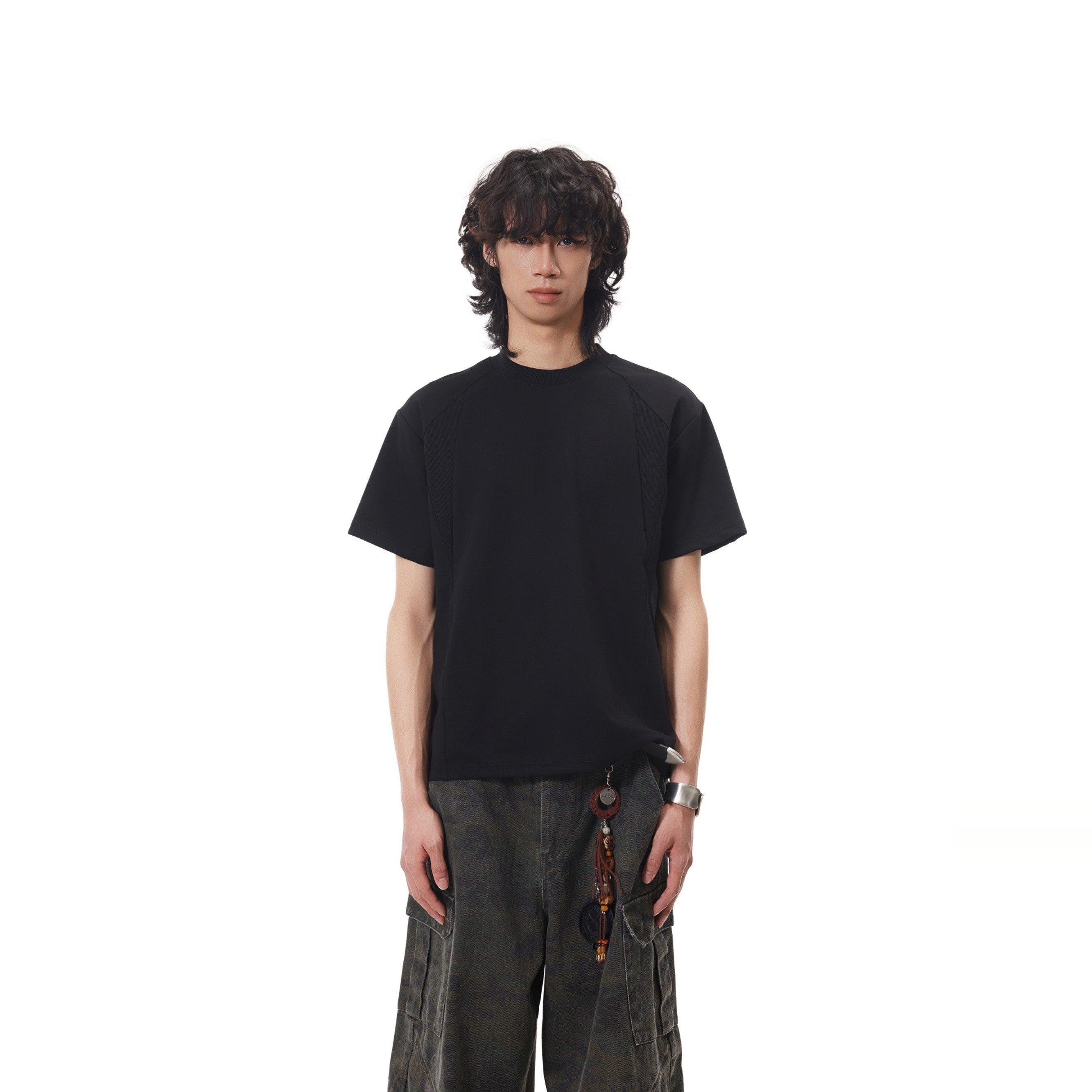 Splicing Thread Short Sleeve Shirt