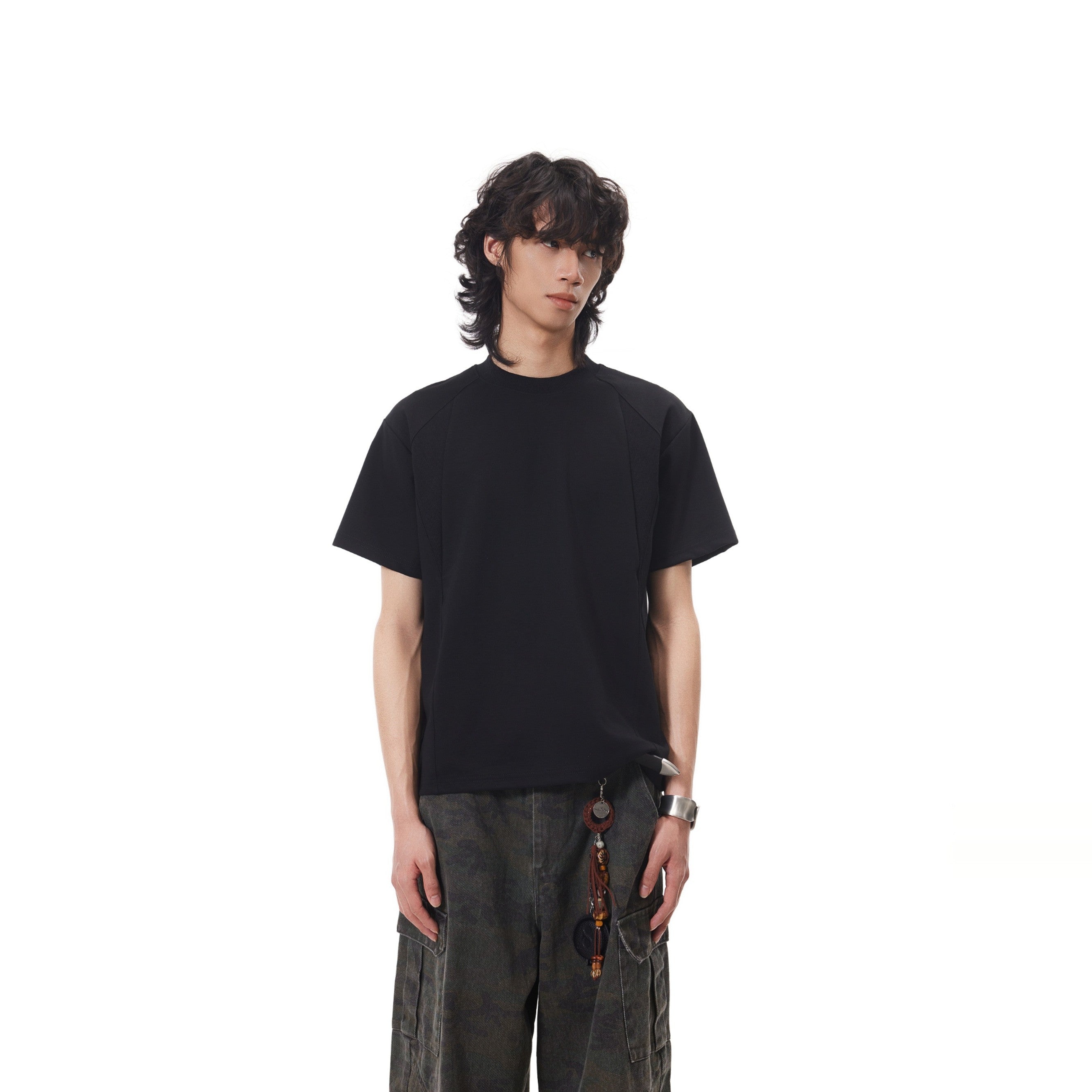 Splicing Thread Short Sleeve Shirt