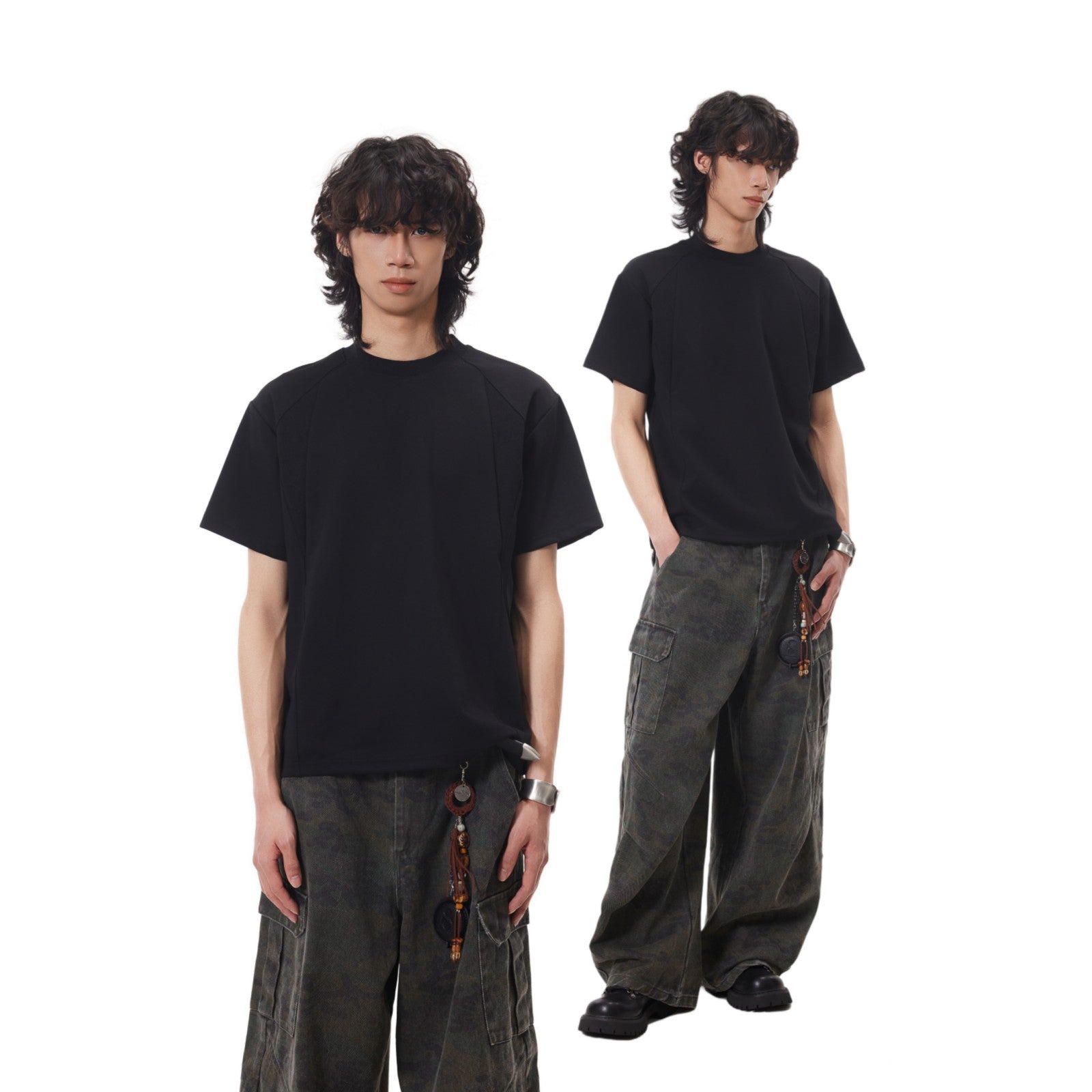 Splicing Thread Short Sleeve Shirt