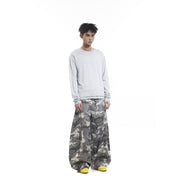 Boxy Washed Camouflage Baggy Jeans