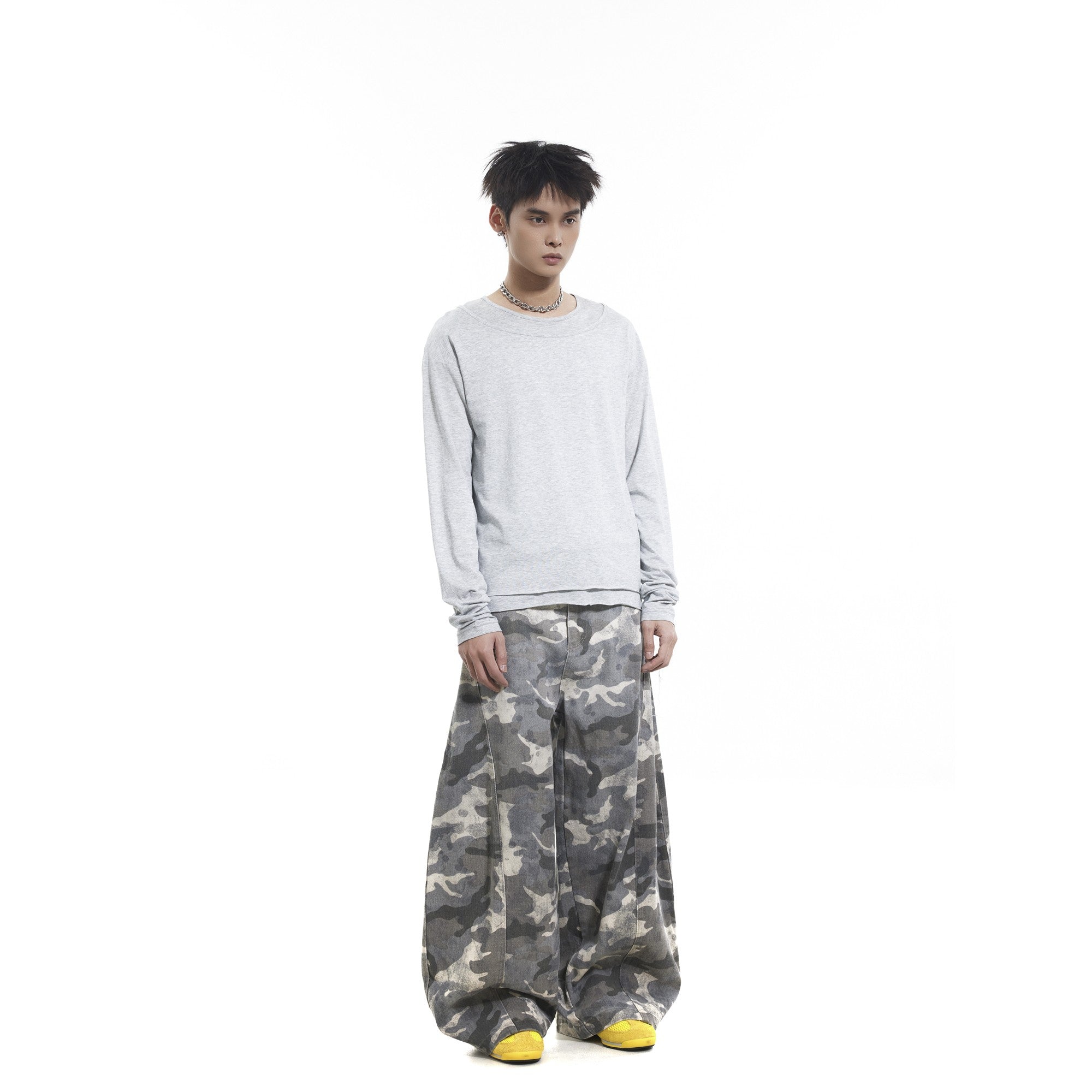 Boxy Washed Camouflage Baggy Jeans