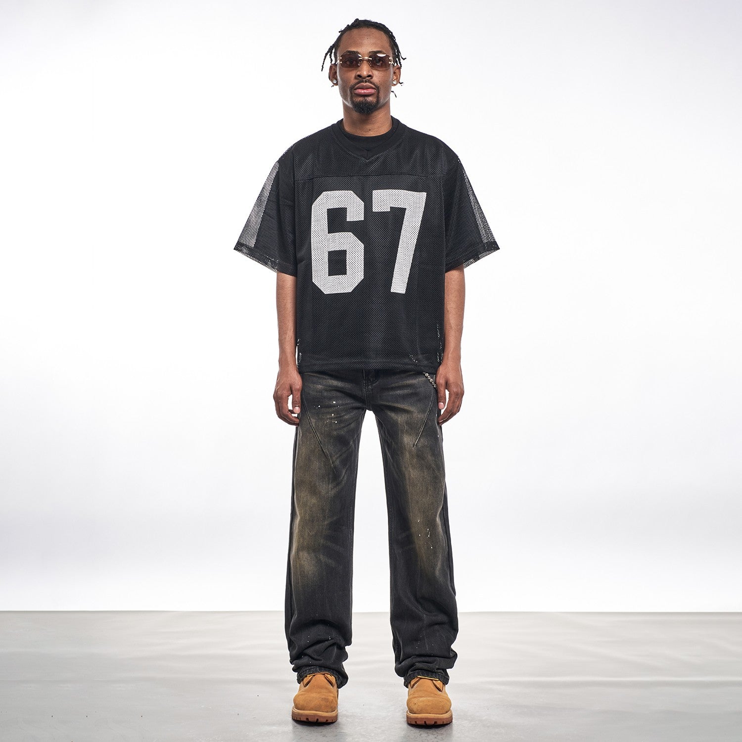 Ink Splashed Black Jeans