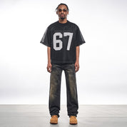 Ink Splashed Black Jeans