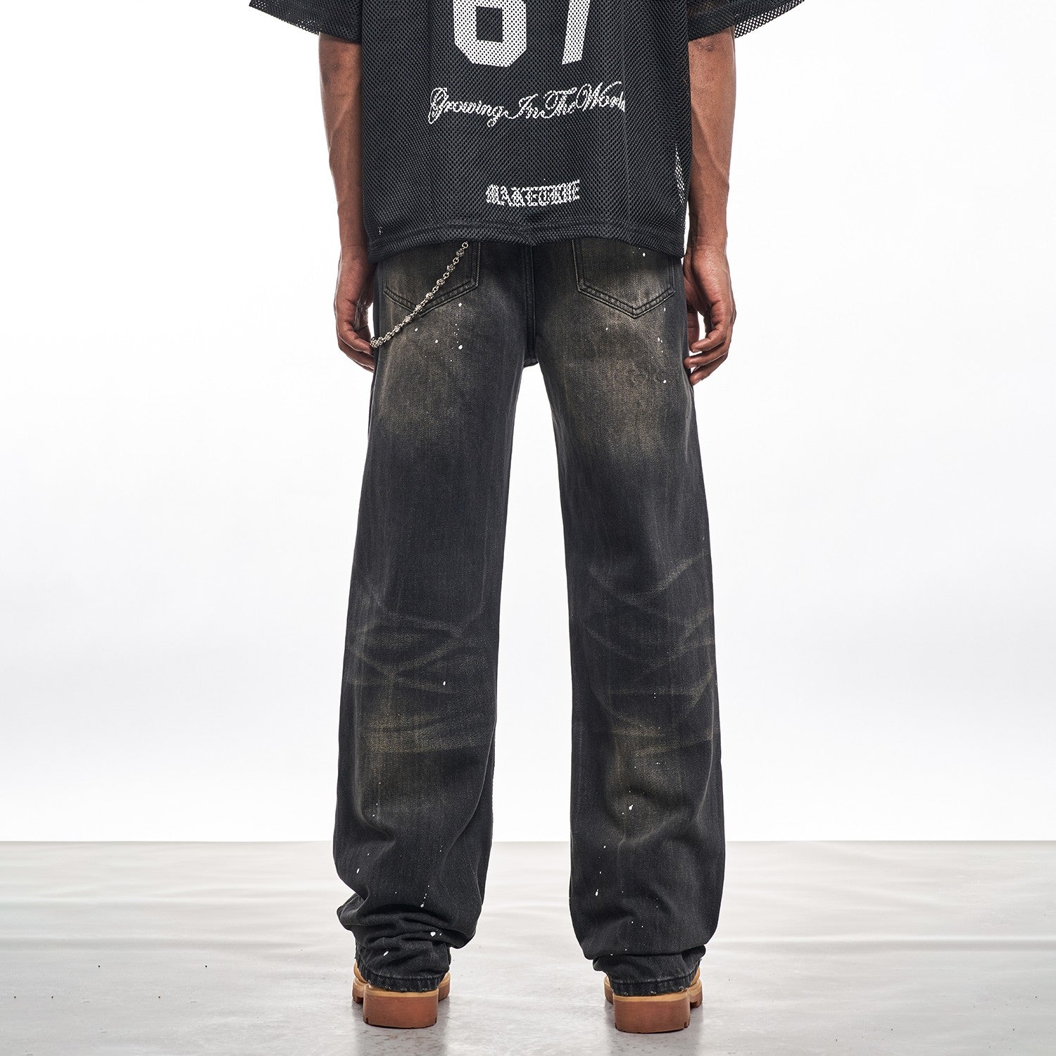 Ink Splashed Black Jeans