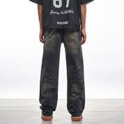 Ink Splashed Black Jeans