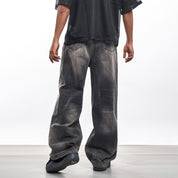 Five Button Straight Washed Jeans