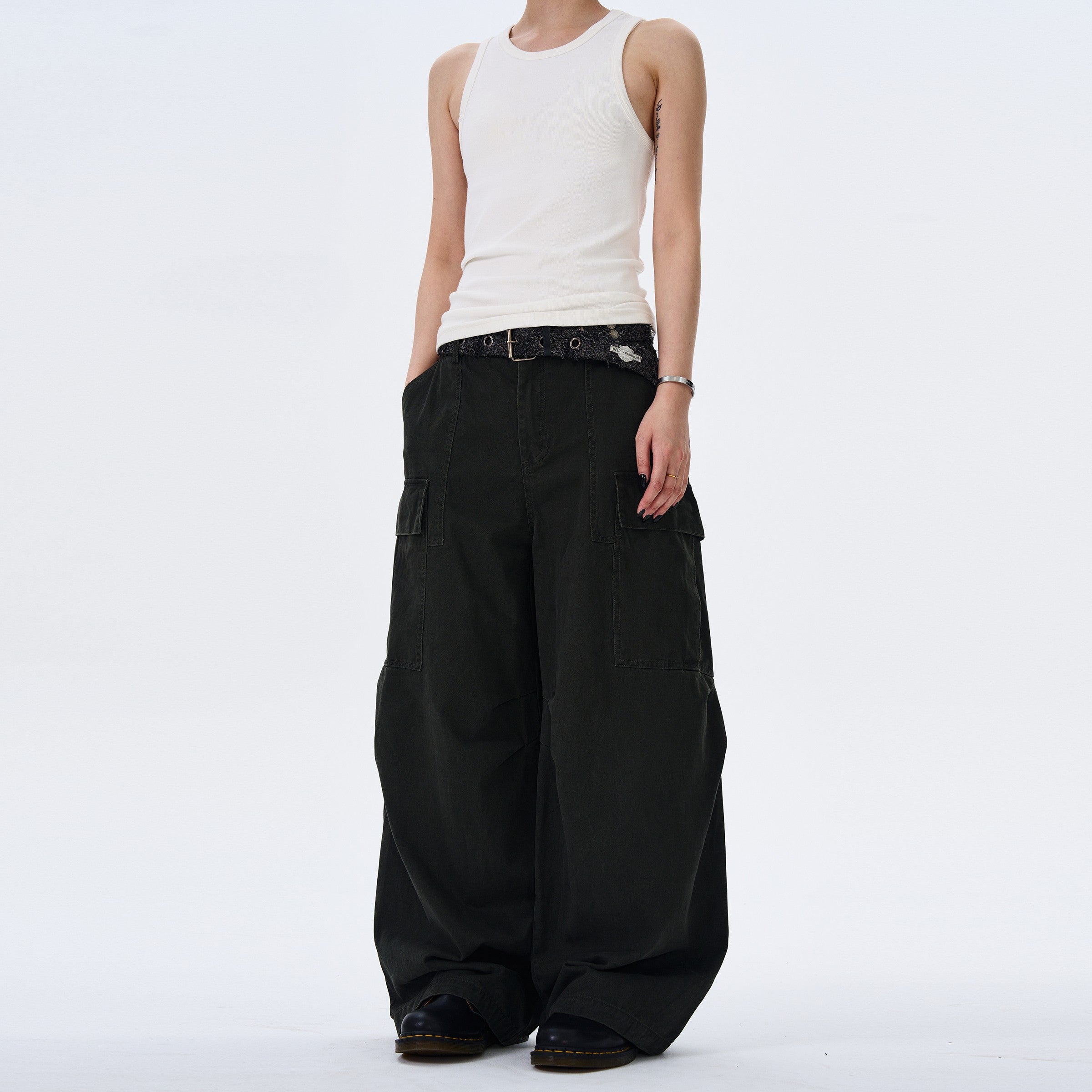 Street Style Multi Pocket Loose Baggy Jeans