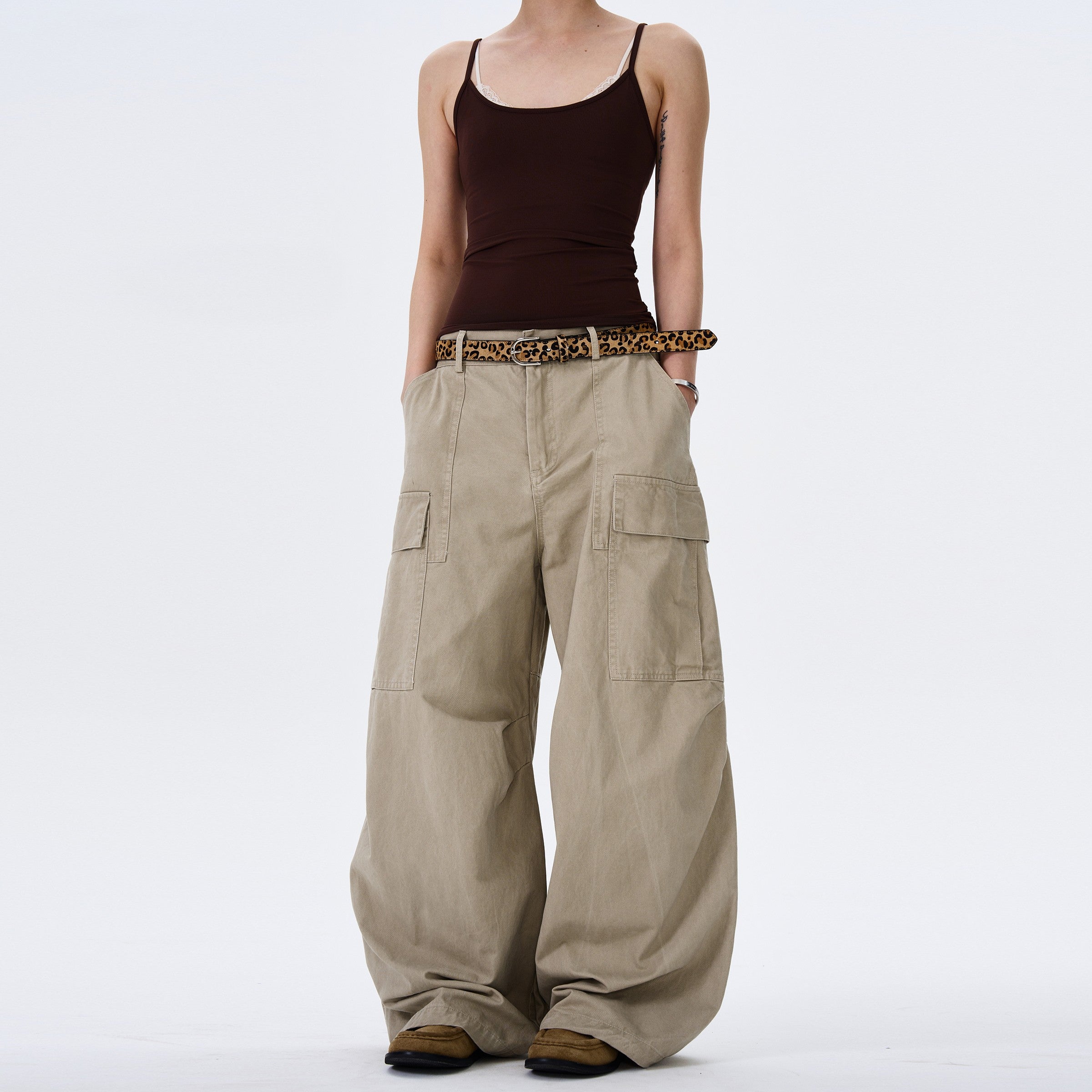 Street Style Multi Pocket Loose Baggy Jeans