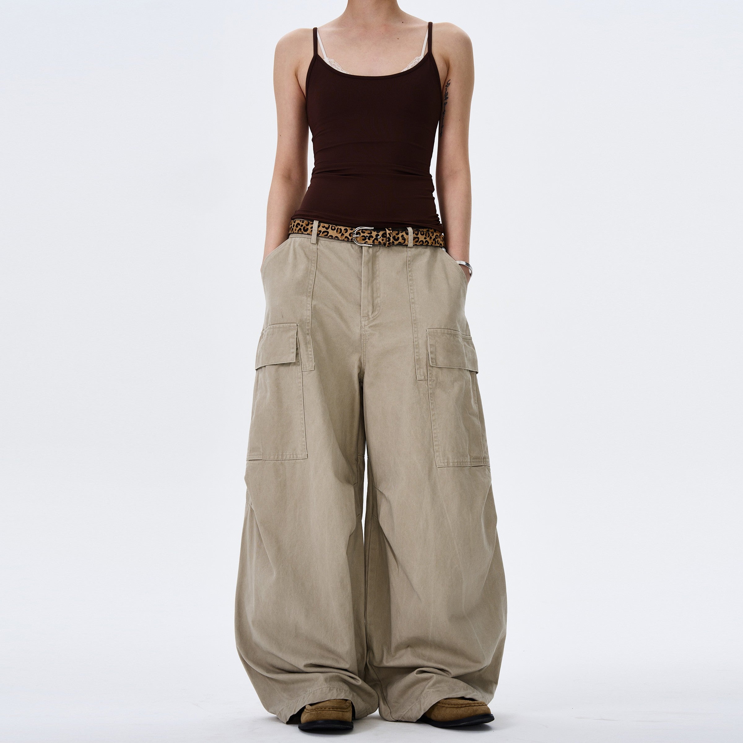 Street Style Multi Pocket Loose Baggy Jeans
