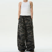 Jacquard Design Camouflage Baggy Jeans
