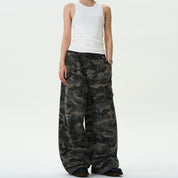 Jacquard Design Camouflage Baggy Jeans