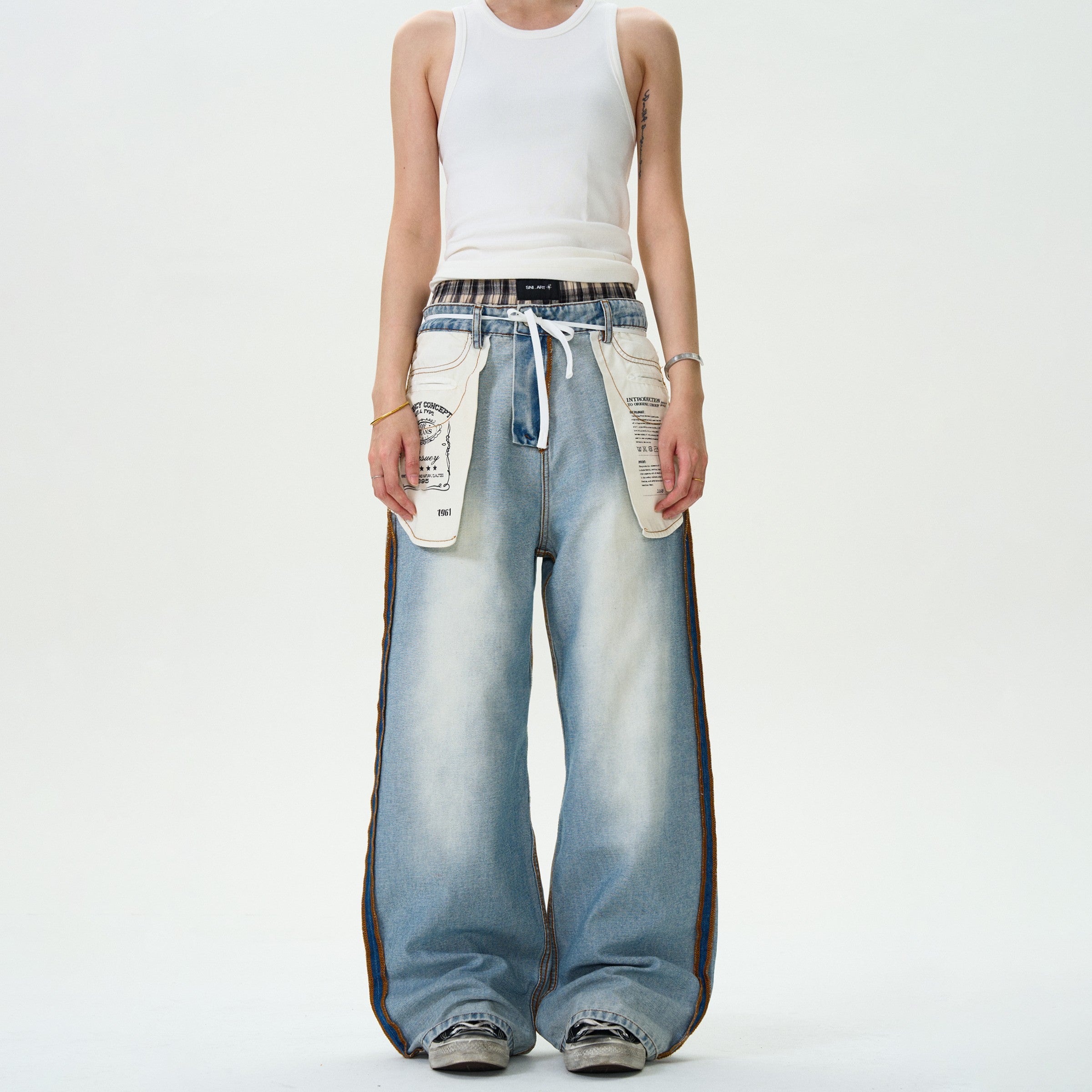 Reverse Design Loose Baggy Jeans
