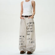 Graffiti Design Straight Jeans