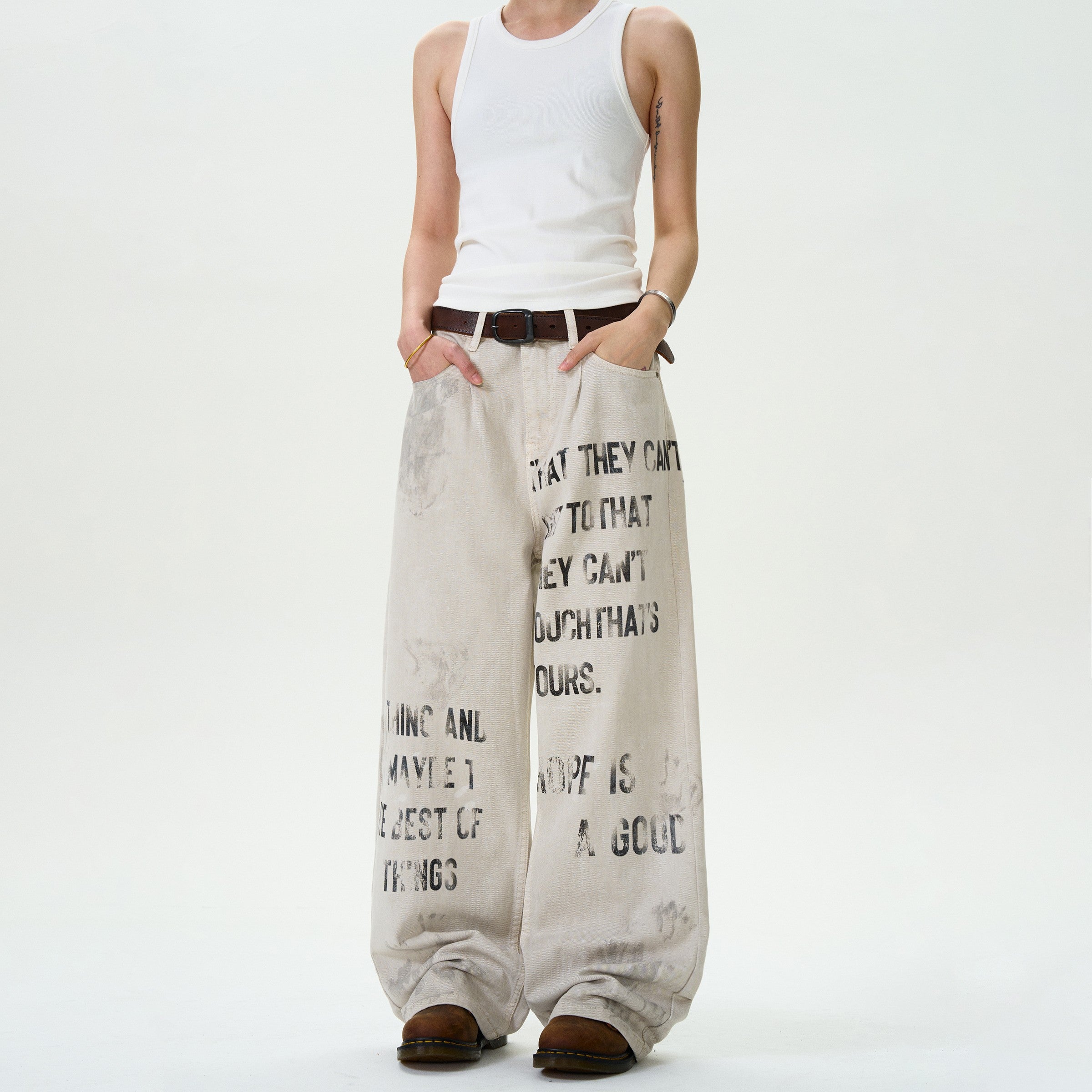 Graffiti Design Straight Jeans