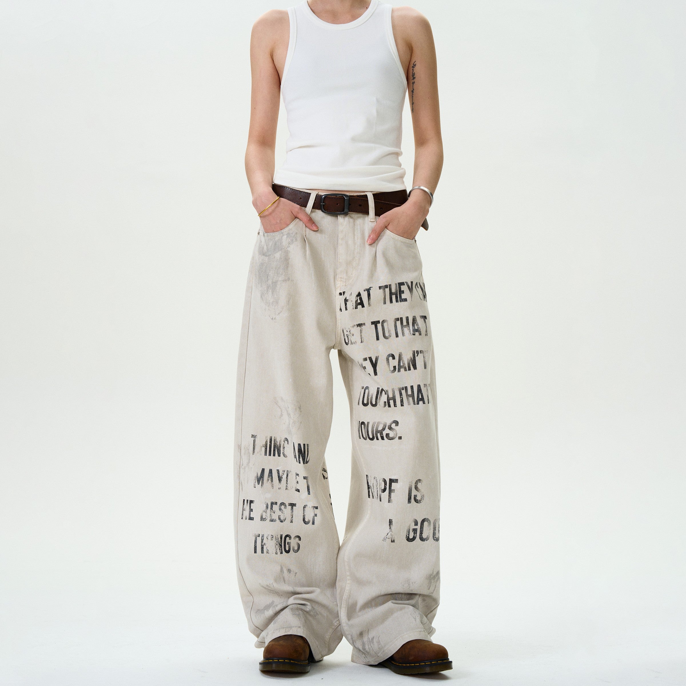 Graffiti Design Straight Jeans