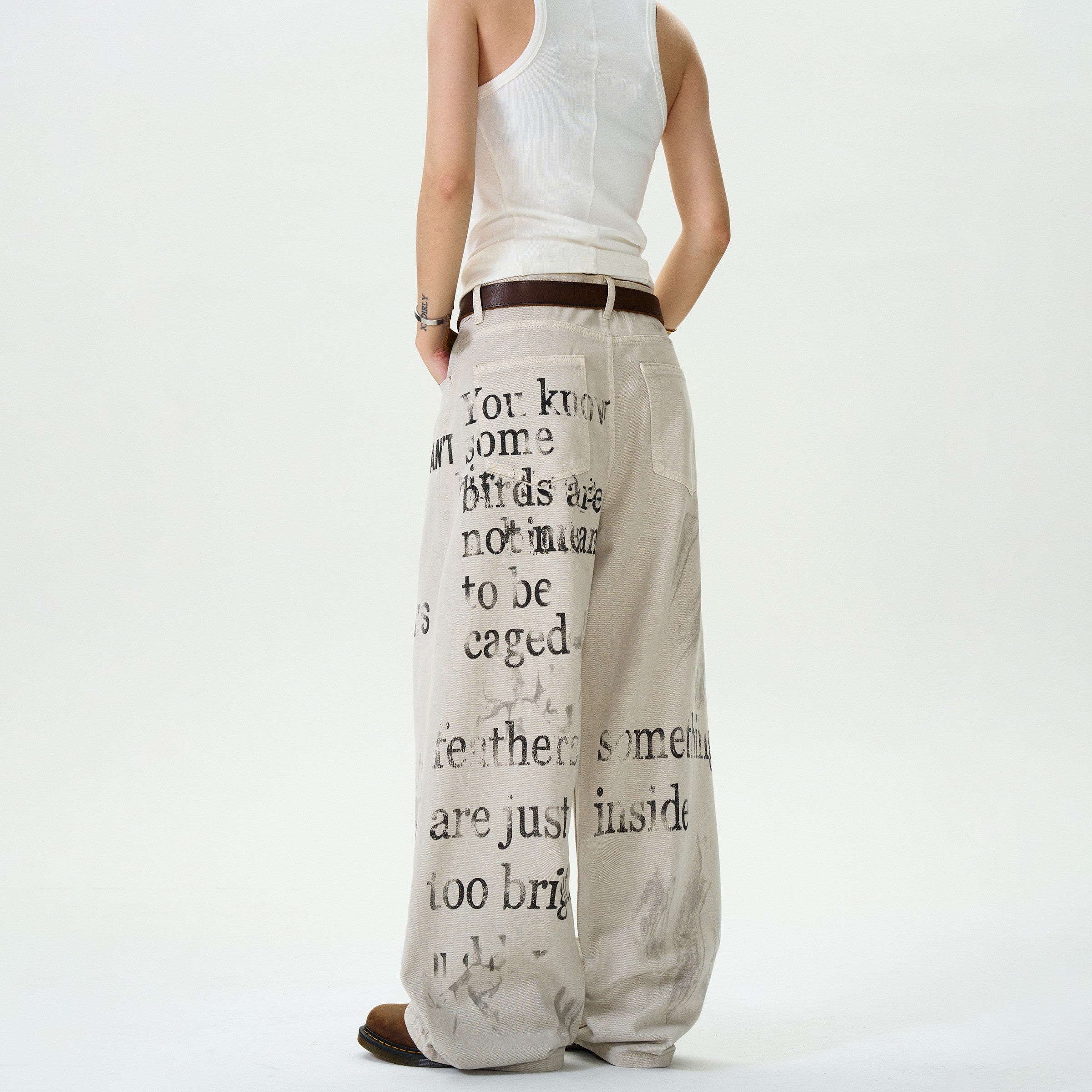 Graffiti Design Straight Jeans