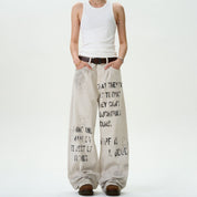 Graffiti Design Straight Jeans