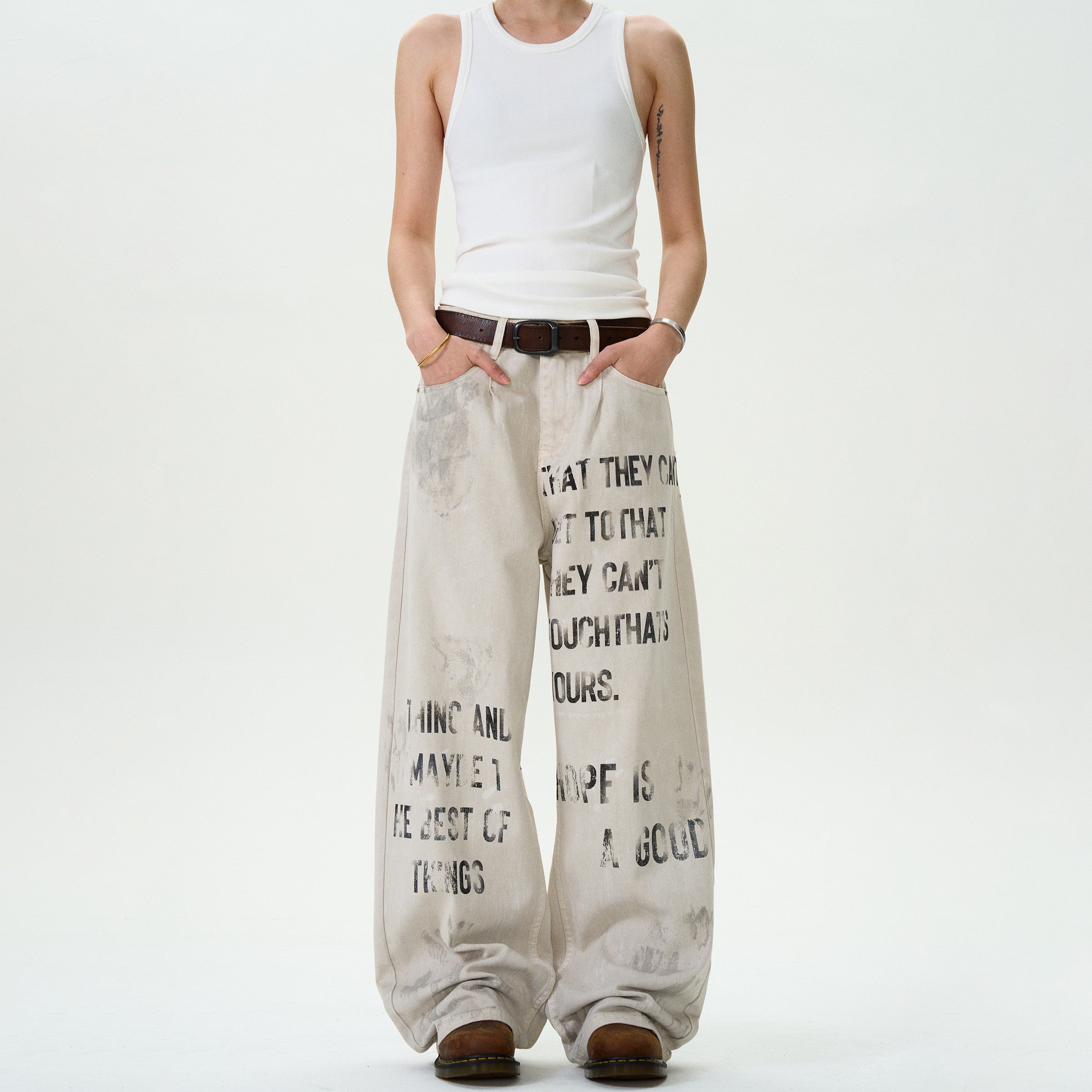 Graffiti Design Straight Jeans
