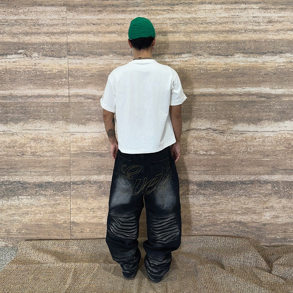 Wrinkle Rush Baggy Denim Jeans