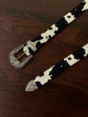 Western Drip Cowprint Classic Belt