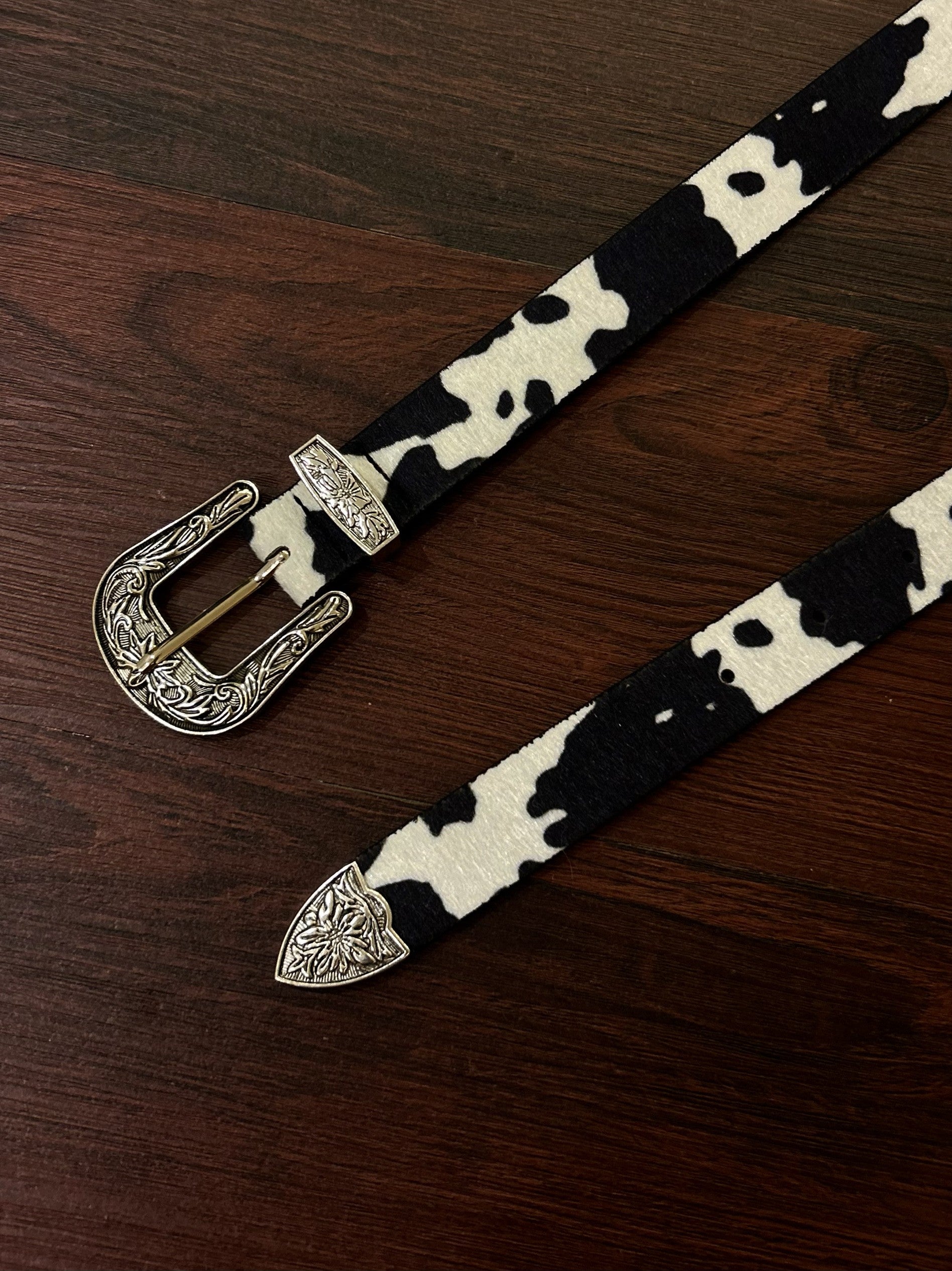Western Drip Cowprint Classic Belt