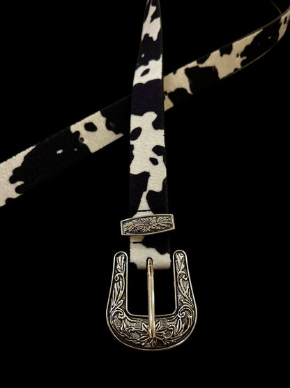 Western Drip Cowprint Classic Belt