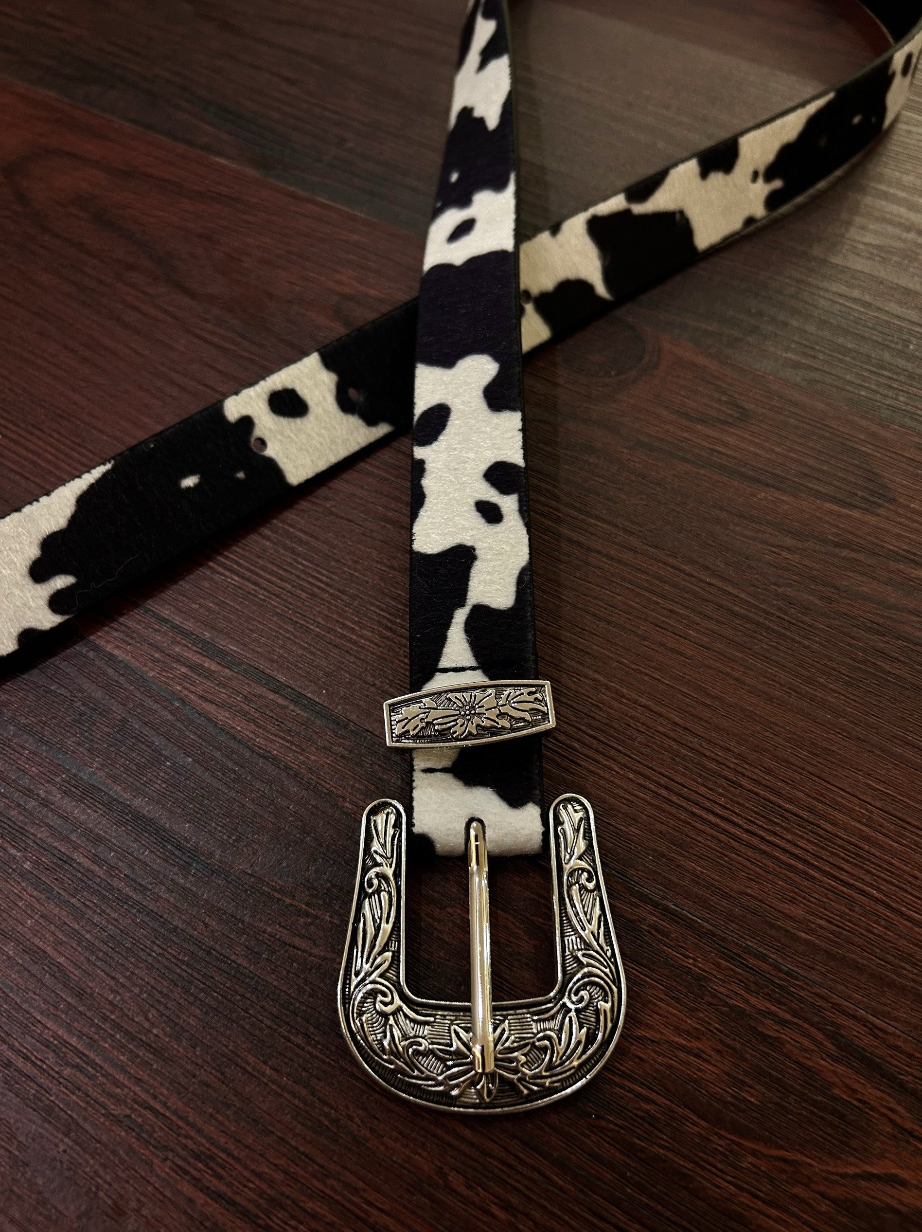 Western Drip Cowprint Classic Belt