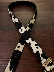 Western Drip Cowprint Classic Belt
