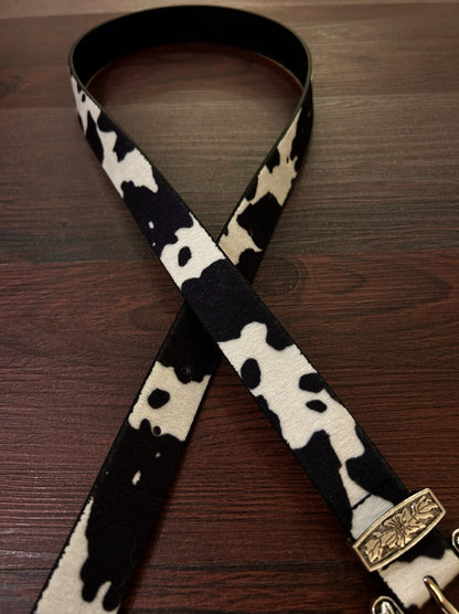 Western Drip Cowprint Classic Belt