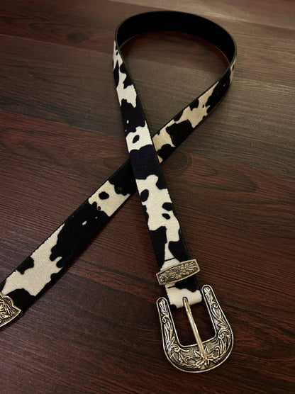 Western Drip Cowprint Classic Belt