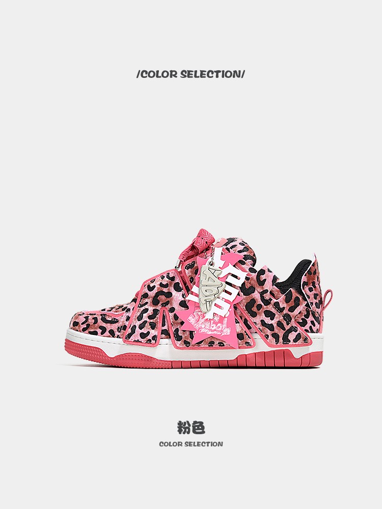 ADC Da Vinci Pink Leopard Print Sneakers