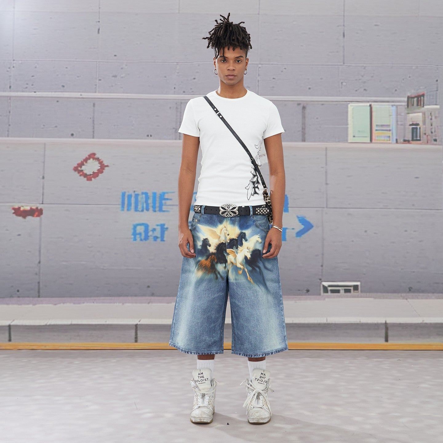 DND4DES Street Oil Painting Denim Shorts