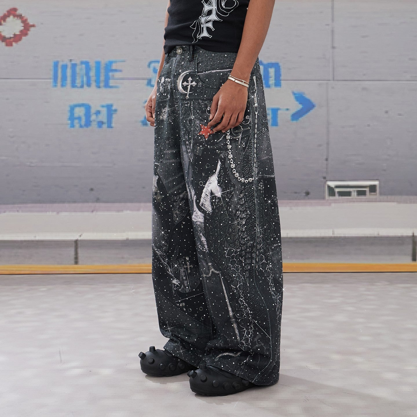 DND4DES Armored Coke Baggy Denim Print Pants