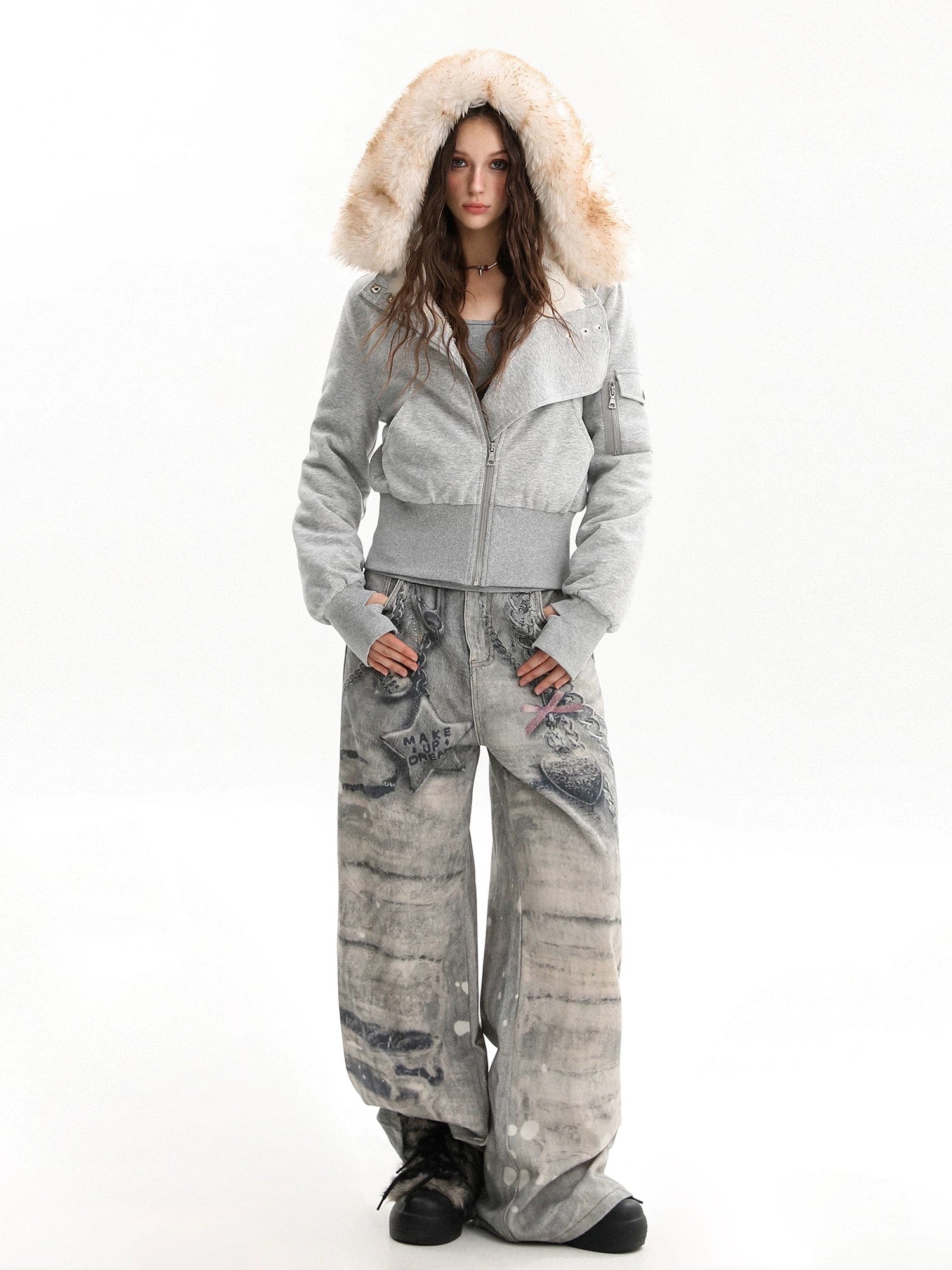 Detachable Fur Collar Jacket-2