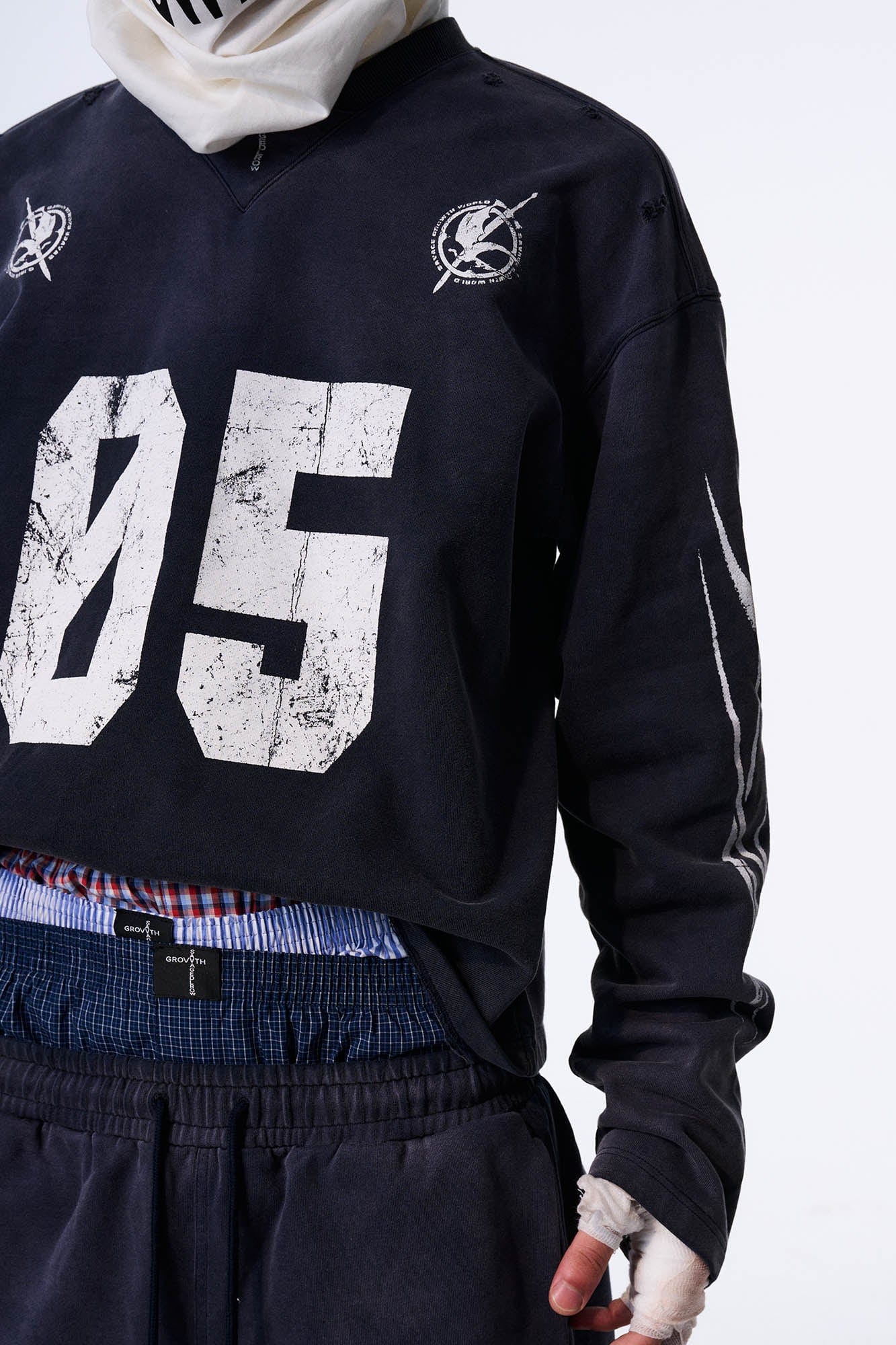 No.5 Distressed Long-Sleeve Shirt