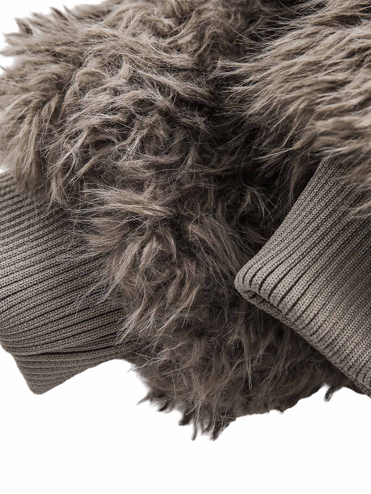"Gemini" Metal leather Faux Fur Jacket