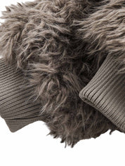 "Gemini" Metal leather Faux Fur Jacket