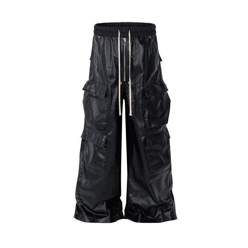 RO Waxed Black Cargos Pants