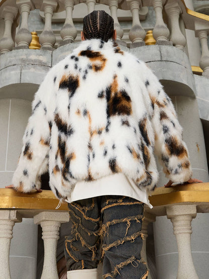 &quot;La vache&quot; Faux Fur Jacket